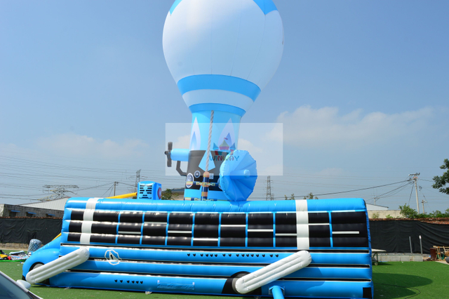 Giant Inflatable Bus Obstacle Course with Blower