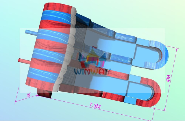 Dual Lane Water Slide with water pool