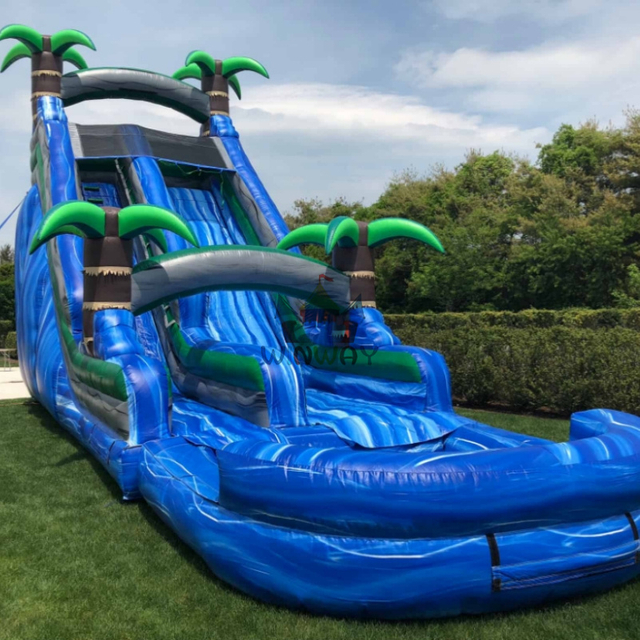 Inflatable Water Blue Slide with Pool 