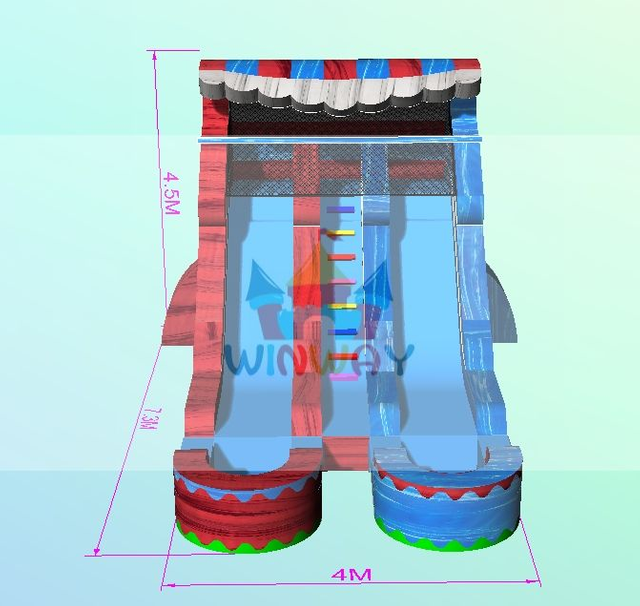 Dual Lane Water Slide with water pool