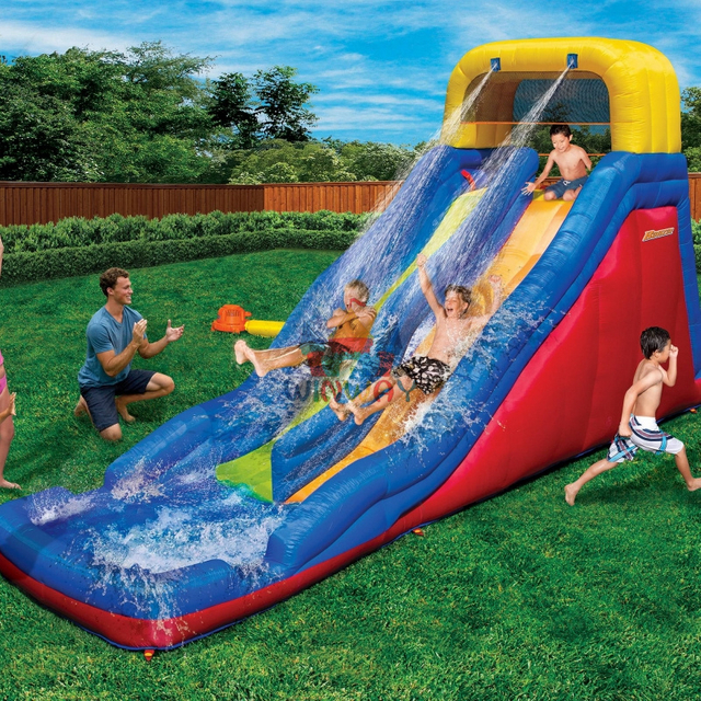 Inflatable Rainbow slide with pool