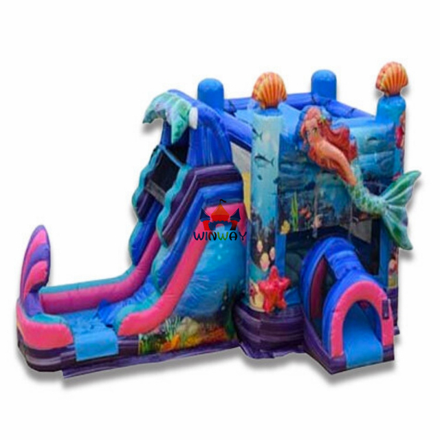 Inflatable Slide with Mermaid Bouncer Combo