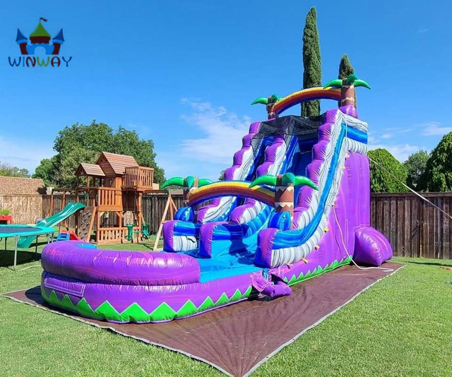 Palm Tree Inflatable Slide with Pool
