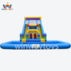 Inflatable slide with pool