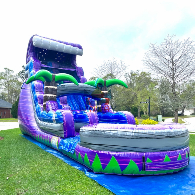 Inflatable Rainbow slide with pool