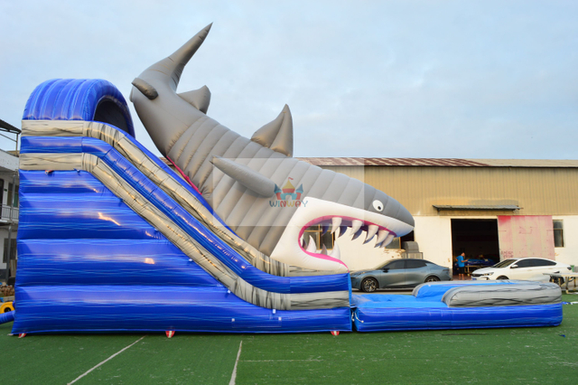 21ft Tall Giant Inflatable Shark Slide Water Slide Dry/wet 