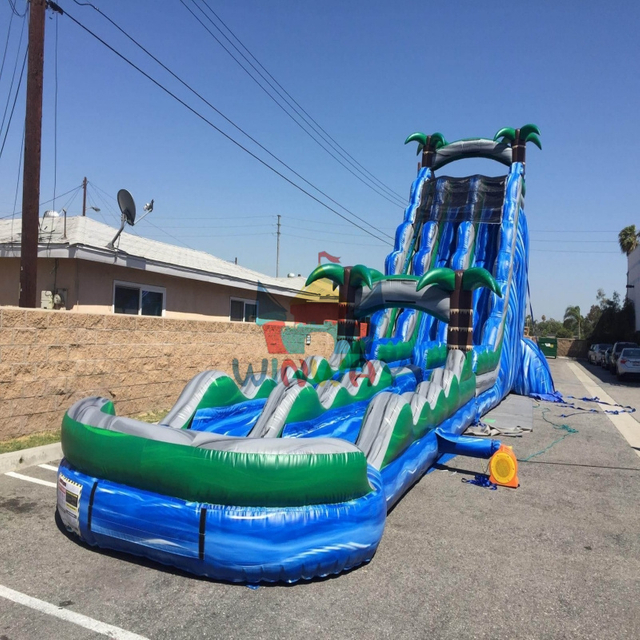 Inflatable water slide with pool 