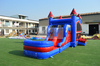 Blue Red Marble Bounce Castle Combos with Velcro Banners