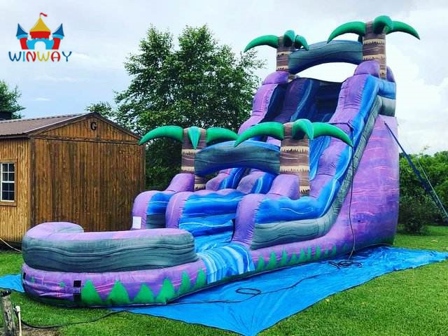 Palm Tree Inflatable Slide with Pool