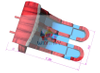 Fire Red Dual Lane Wave Water Slide