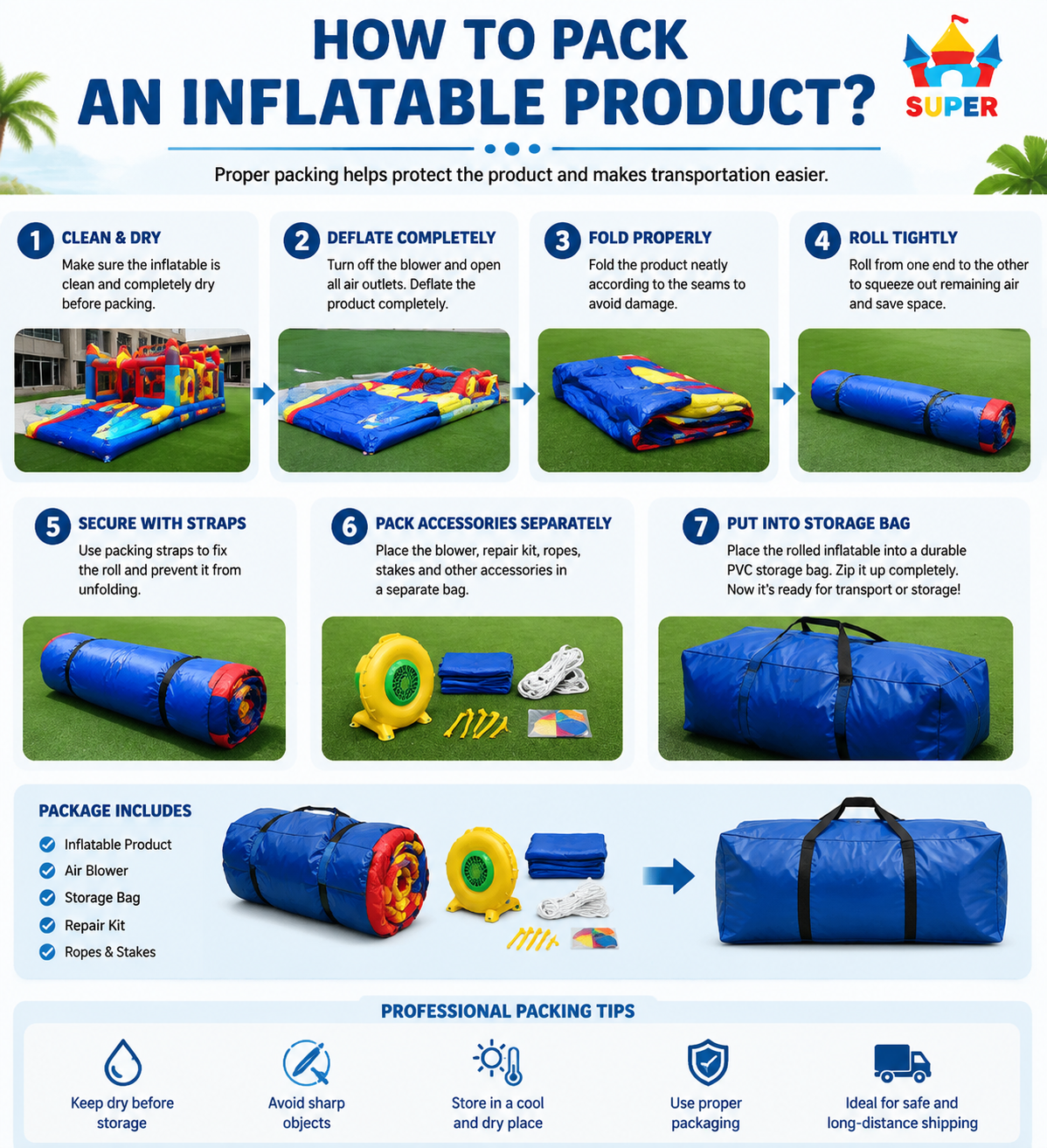 How to Pack an Inflatable Product